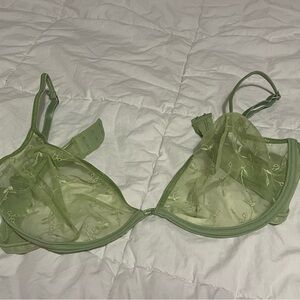 Green Lace Bra
